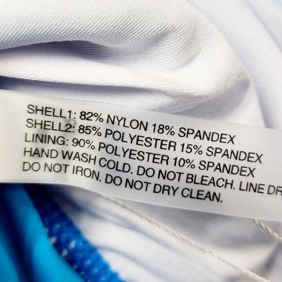 Womens Yonique Blue Tankini Swim Top Adjustable Straps Nylon Size M - Picture 4 of 12